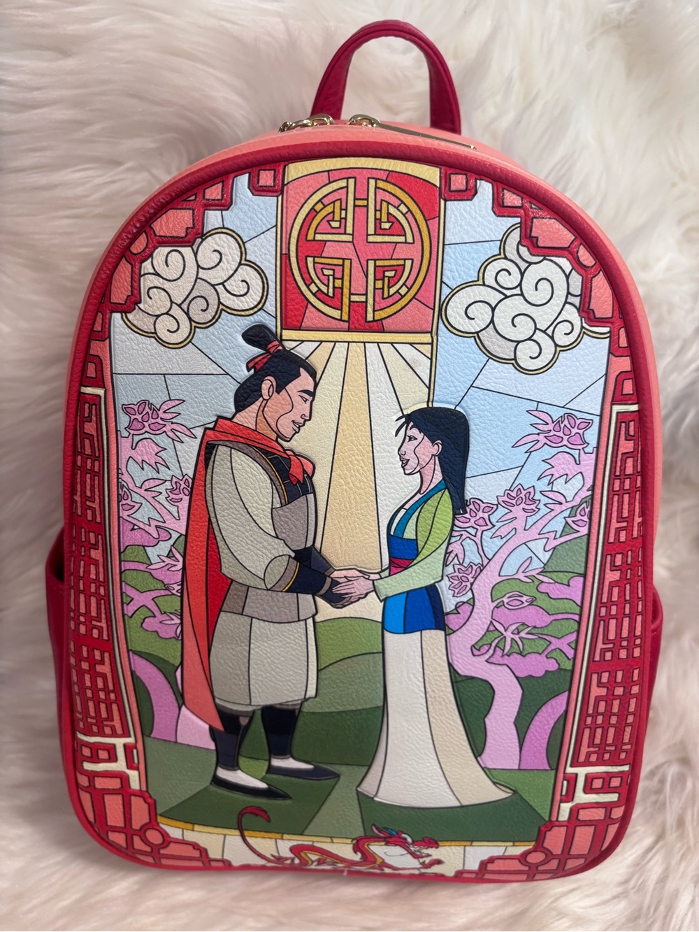 Loungefly Disney Princess Mulan Stained Glass Exclusive Mini Backpack